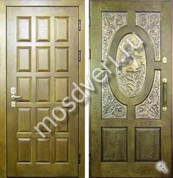 Дверь массив дуба с чеканкой на металле - купить от производителя Мосдвери Дверь массив дуба с чеканкой на металле